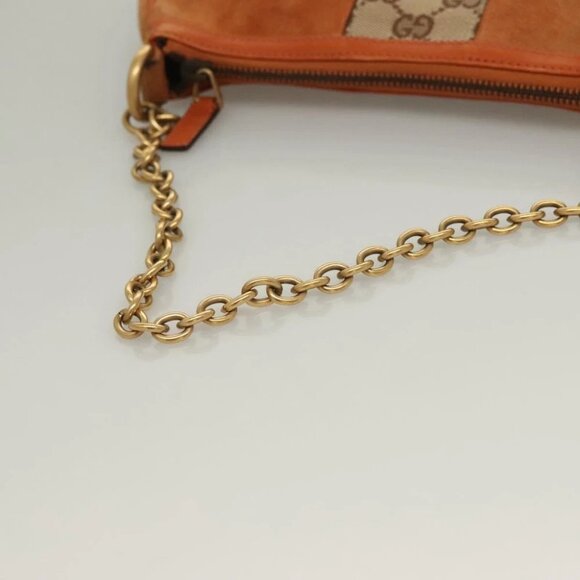 GUCCI GG Canvas Chain Accessory Pouch Orange - Picture 6 of 15